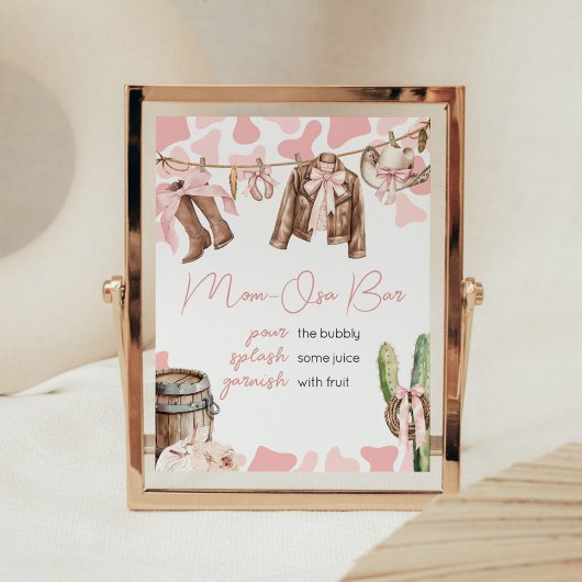 Eine kleine Cowgirl Baby Dusche Mama Osa Bar Poster
