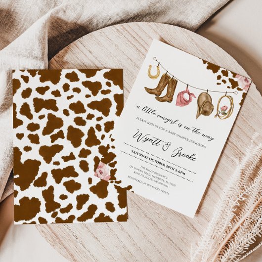 Eine kleine Cowgirl Babydusche Einladung