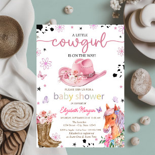 Eine kleine Cowgirl Babydusche Einladung