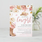 Eine kleine Cowgirl Babydusche Einladung (Stehend Vorderseite)