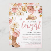 Eine kleine Cowgirl Babydusche Einladung (Vorne/Hinten)