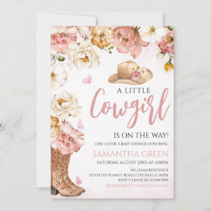 Eine kleine Cowgirl Babydusche Einladung