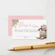 Eine kleine Cowgirl-Babydusche-Girl-Raffle-Karte