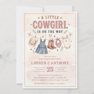 Eine kleine Cowgirl ist auf dem Weg Mädchen Baby S Einladung