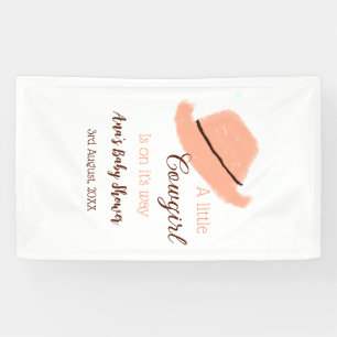 Eine kleine Cowgirl ist auf dem Weg orange Babypar Banner
