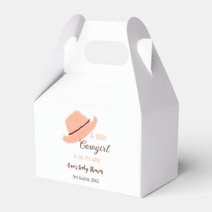 Eine kleine Cowgirl ist auf dem Weg orange Babypar Geschenkschachtel