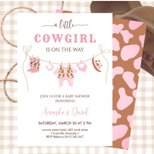 Eine kleine Cowgirl ist unterwegs Baby Shower Einladung