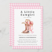 Eine kleine Cowgirl Pink Baby Dusche Einladung (Vorne/Hinten)