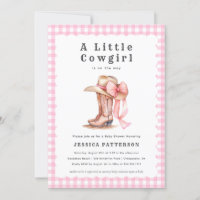 Eine kleine Cowgirl Pink Baby Dusche Einladung
