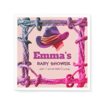 Eine kleine Cowgirl Rosa Seil Western-Baby-Party