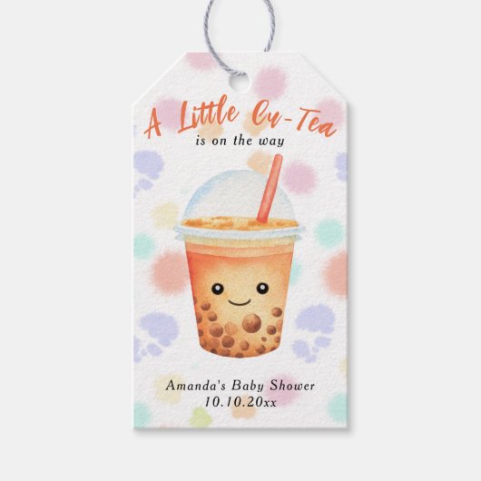 Eine kleine Cu-Tea Bubble Tea Babyparty Geschenkanhänger (Vorderseite)