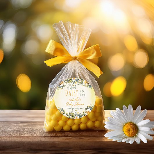 Eine kleine Daisy Floral Baby Dusche Vielen Dank Runder Aufkleber