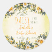 Eine kleine Daisy Floral Baby Dusche Vielen Dank Runder Aufkleber (Vorderseite)