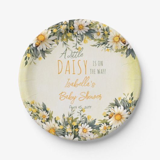 Eine kleine Daisy ist auf dem Weg zur Blumendusche Pappteller (Vorderseite)