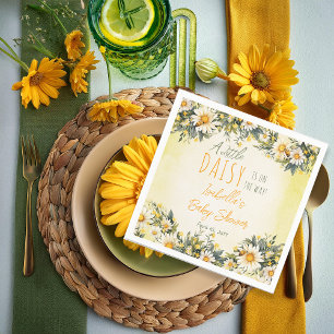 Eine kleine Daisy ist auf dem Weg zur Blumendusche Serviette