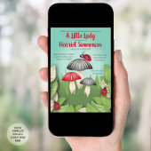 Eine kleine Dame und Pilze Whimsical Baby Dusche Einladung