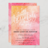 Eine kleine Damendusche (pink/orange) Einladung (Vorne/Hinten)