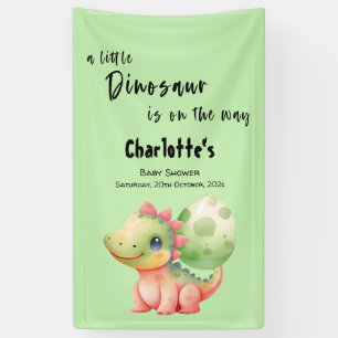 Eine kleine Dinosaurier-Baby-Party kommt Banner