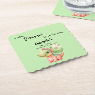 Eine kleine Dinosaurier-Babyparty kommt Untersetzer