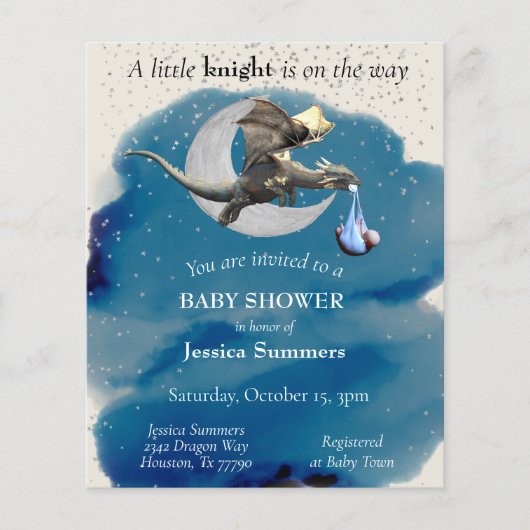 Eine kleine Dragon Baby Dusche Einladung (Vorderseite)