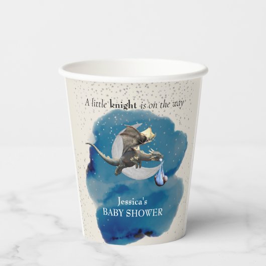 Eine kleine Dragon Babydusche Pappbecher (Rückseite)