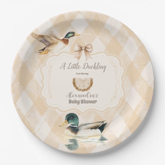 Eine kleine Duckling Baby Dusche Pappteller (Vorderseite)