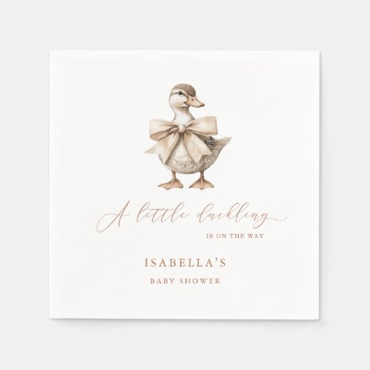 Eine kleine Duckling Baby Dusche Serviette (Vorderseite)