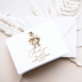 Eine kleine Duckling Vintage Babydusche Dankeskarte