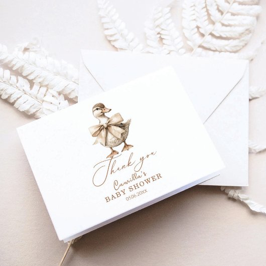 Eine kleine Duckling Vintage Babydusche Dankeskarte