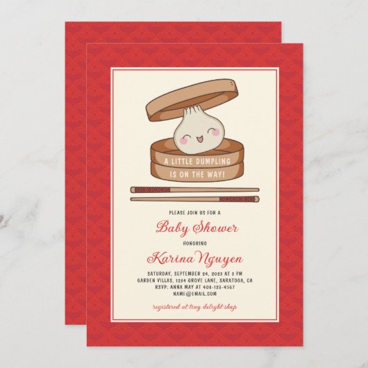 Eine kleine duftende Babydusche Einladung (Vorne/Hinten)