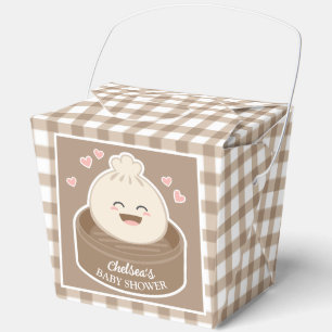 Eine kleine Dumpling ist auf dem Weg zur Babydusch Geschenkschachtel