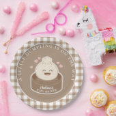 Eine kleine Dumpling ist auf dem Weg zur Babydusch Pappteller (Party)