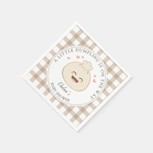 Eine kleine Dumpling ist auf dem Weg zur Babydusch Serviette (Ecke)