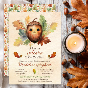 Eine kleine Eichel-Fall-Baby-Party Einladung