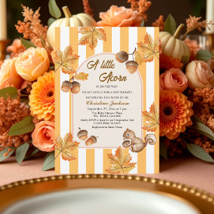 Eine kleine Eichel Herbst-Kariert Baby Shower-Einl Einladung