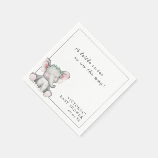 Eine kleine Elefantendusche mit einfachem Script Serviette (Ecke)