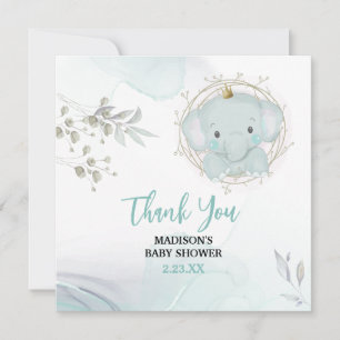 Eine kleine Elefantenjunge Babydusche Dankeskarte