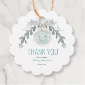 Eine kleine Elefantenjunge Babydusche Geschenkanhänger (Vorderseite)