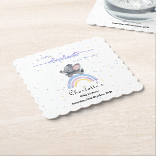 Eine kleine Elefantin ist auf dem Weg zur Babypart Untersetzer