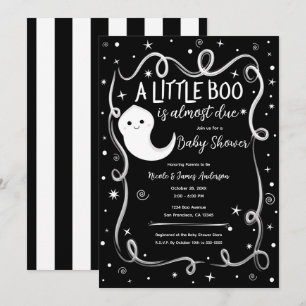 Eine kleine Eule kommt bald Baby Shower zu Hallowe Einladung