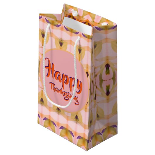 Eine kleine Extravagante Erntedank-Papiergeschenkt Kleine Geschenktüte (Vorderseite Schrägansicht)