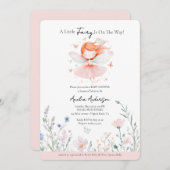 Eine kleine Fairy ist auf dem Weg Blush Pink Einladung (Vorne/Hinten)