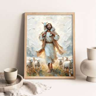 Eine kleine Familie, Digitale christliche Kunst, J Poster