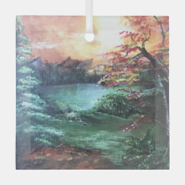 Eine kleine Farbe am See Ornament Aus Glas