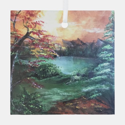 Eine kleine Farbe am See Ornament Aus Glas (Rückseite)