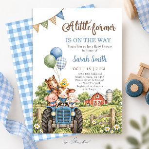 Eine kleine Farmer-Baby-Party für einen Jungen Einladung