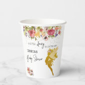 Eine kleine Fee ist auf dem Weg Baby Dusche Gold Pappbecher (Rückseite)