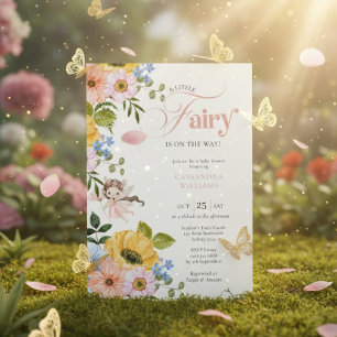 Eine kleine Fee ist auf dem Weg Babyparty Einladung