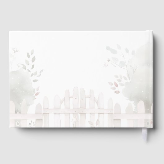 Eine kleine Fee ist auf dem Weg zur Baby-Dusche Gästebuch (Rückseite)