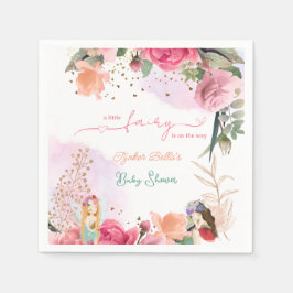 Eine kleine Fee ist auf dem Weg zur Kinderdusche. Serviette